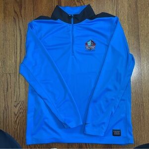 Nike Dri Fit Golf 1/4 Zip Blue Black Pro Football Hall of Fame Size Large